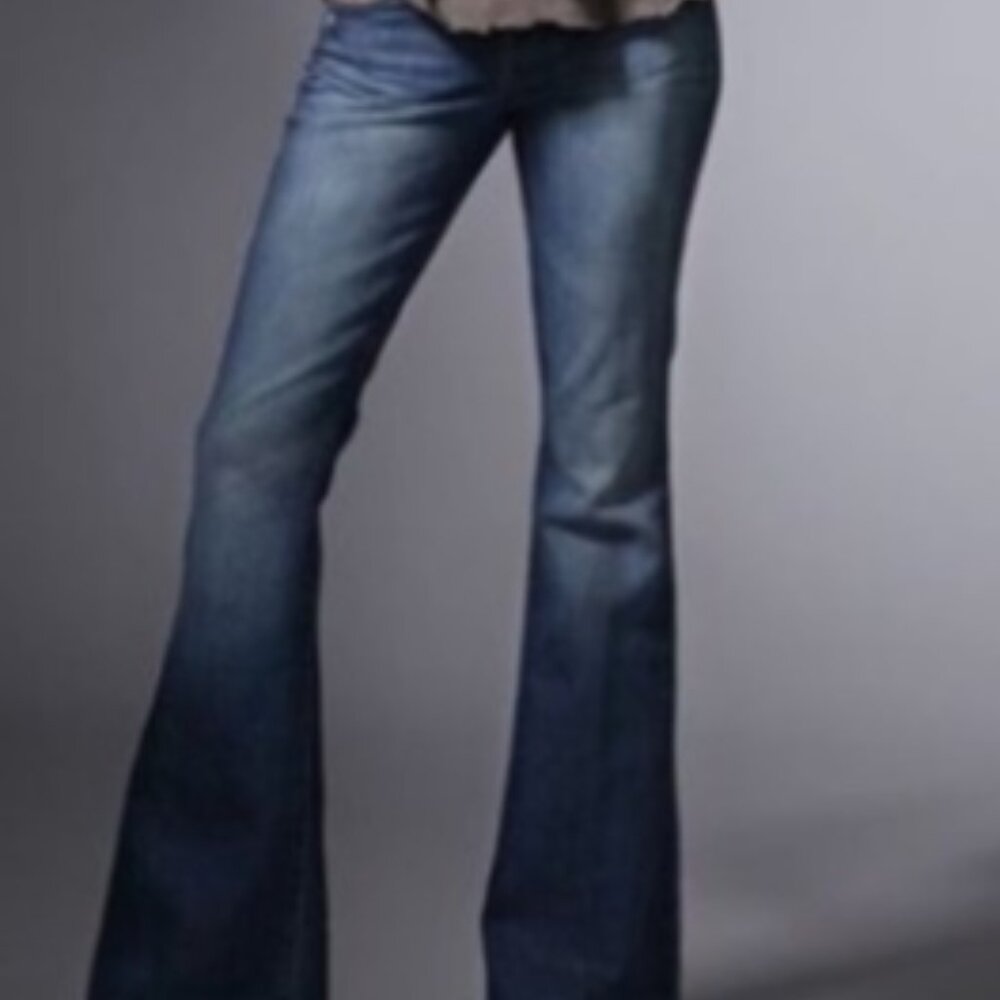 Paige Jeans Womens 28 (32x28)  Blue Jean Premium Denim Manning Low Rise‎ Flare